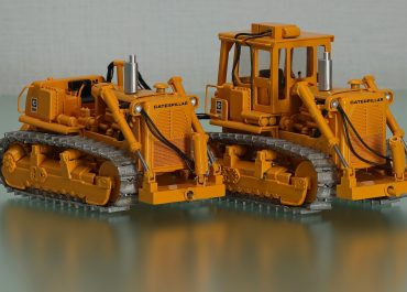 Of three crawler bulldozers Caterpillar D9H with equipment Balderson BRAP-48 «Big Dude II»