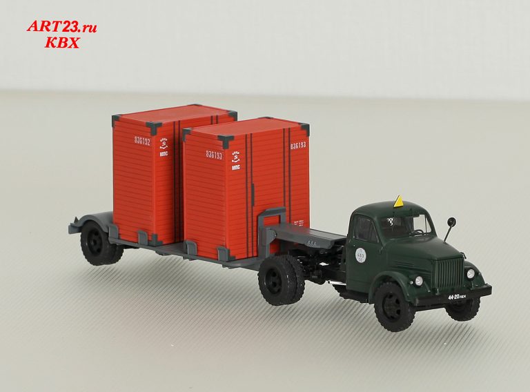 Автопоезд для перевозки грузов в контейнерах из седельного тягача ГАЗ-51П с полуприцепом Т-213 (ЦКТБ-А402)
