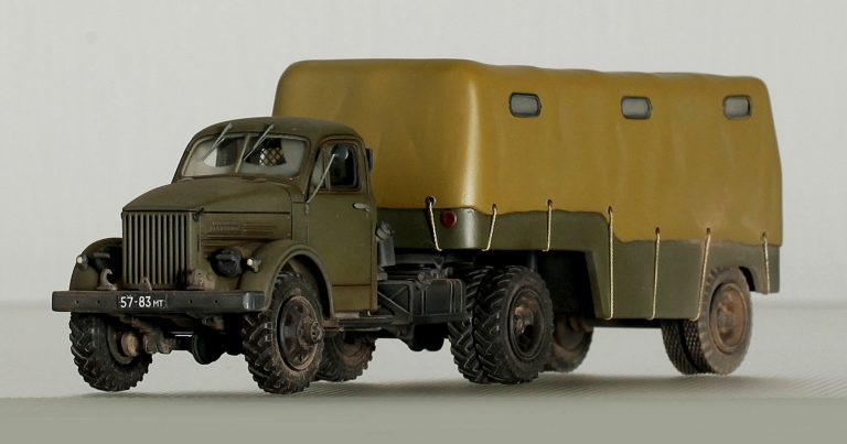 ГАЗ-63П седельный тягач с многоцелевым армейским полуприцепом ПАЗ-744П