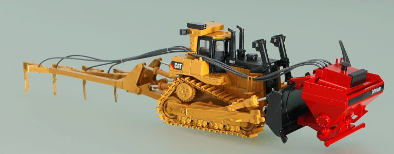 Cold 4-plow ground stabilizer on the base crawler bulldozer Caterpillar D10T