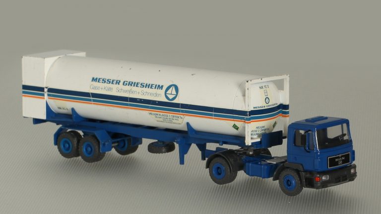 MAN F 90 19.362 FS «Messer Griesheim» truck tractor with 2-axle semi-trailer-tank-container TC-2