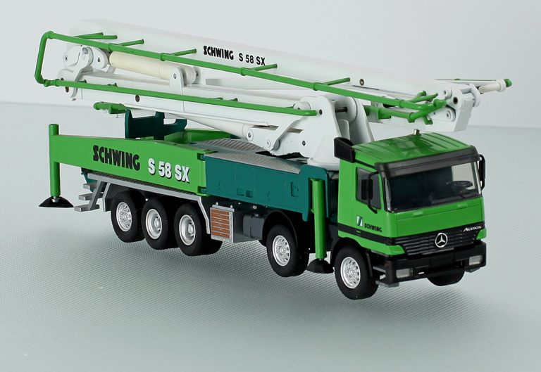 Schwing S58SX truck-mounted concrete pump with boom