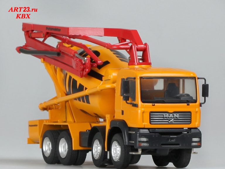 Putzmeister PUMI 26.67Q truck mixer with rotary concrete pump boom