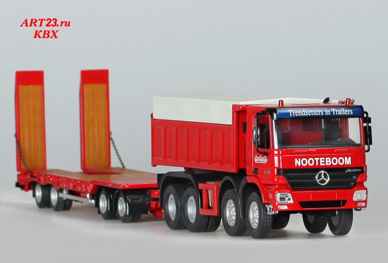 Mercedes-Benz Actros MP2 4148K «Nooteboom» rear dump truck Wielton with trailed trawl Nooteboom ASD-40-22