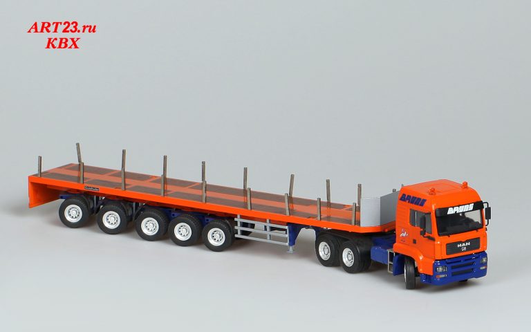 MAN TGA 40.480 L37 «Bruns» truck tractor with semi-trailer-platform Goldhofer SPZ DL5-55/80