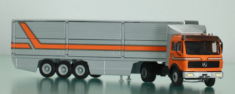 Mercedes-Benz NG 1632S Highway truck tractor with side semi-trailer-van