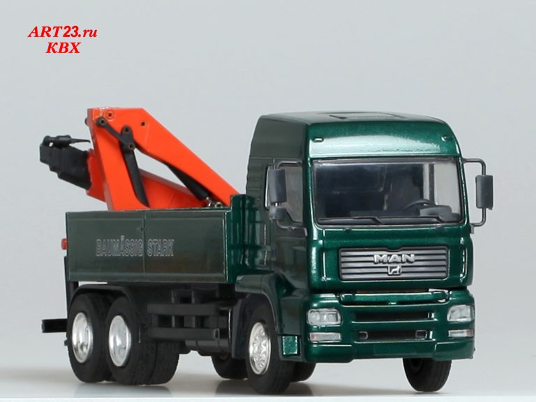 MAN TGA 26.410 LX «Baumassig Stark» flatbed truck with manipulator crane Palfinger PK19000B