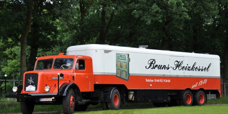 Henschel HS 140S «Bruns Heizkessel» Highway truck tractor with semi-trailer-van