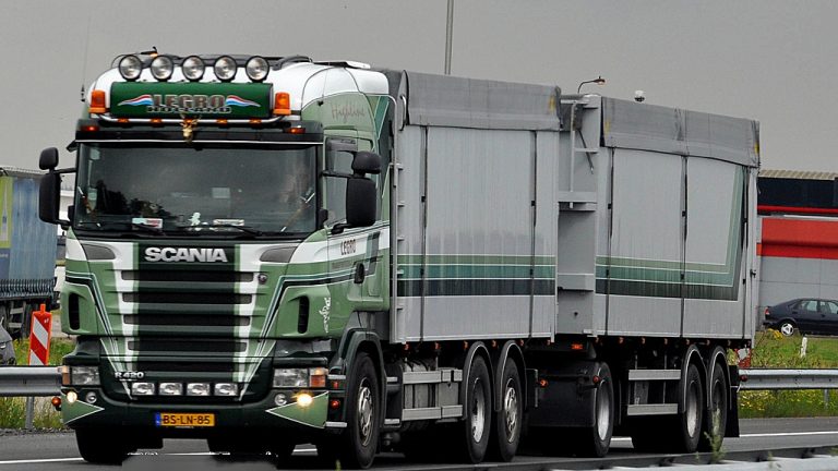 Scania R 500 Highline «Legro» with a trailer for the garbage combi