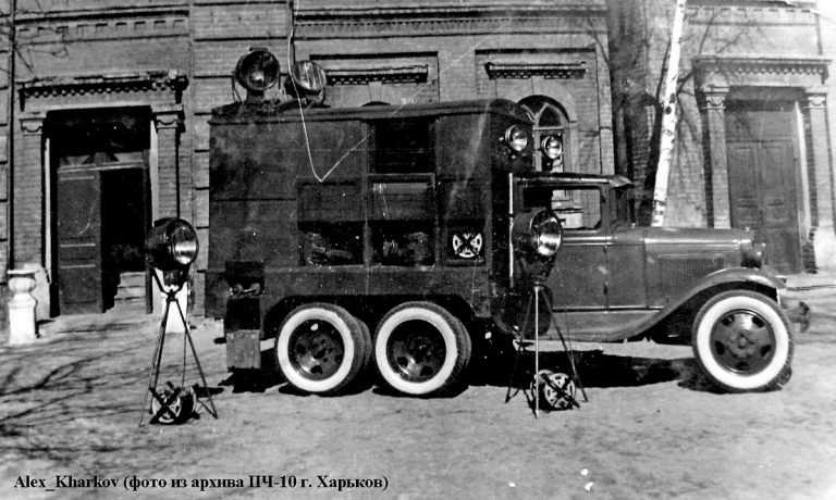 АСО специальный пожарный автомобиль связи и освещения с деревянным КУНГом на шасси ГАЗ-ААА