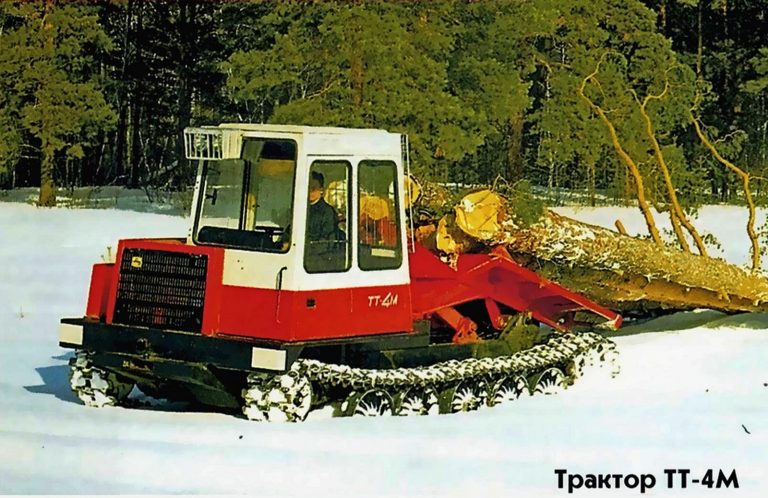 ТТ-4М гусеничный трелёвочный чокерный трактор с допустимой нагрузкой 6.9 тонн для транспортировки хлыстов волоком