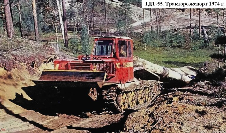 ТДТ-55 гусеничный чокерный трелёвочный трактор для транспортировки хлыстов волоком в районах с мелким и средним лесом
